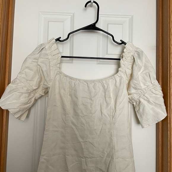 Free People Off White Off the Shoulder Button Front Dress 100% Cotton Size XS - Picture 6 of 10